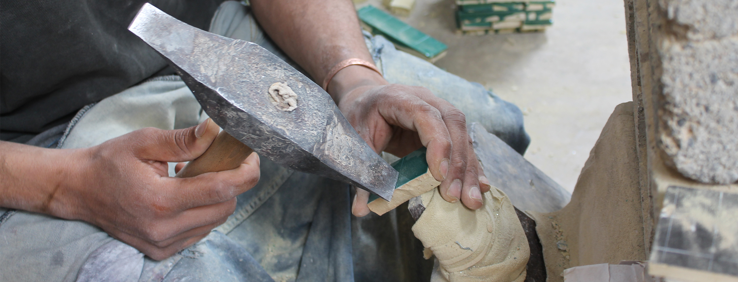 Tiles Being Crafted